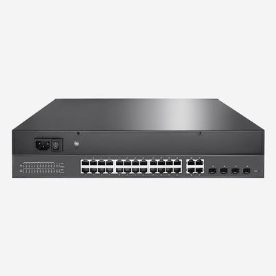 24 Port Layer 2 PoE Switch Temperature Range of 0°C to 45°C with Port Mirroring and VLAN Support