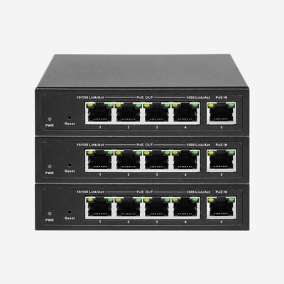 Port Trunking, 5 × 10/100/1000Mbps RJ45 Ports Unmanaged PoE Switch con potenza di uscita PoE di 60W
